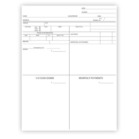 Asp Four Square Form / Customer Proposal, 8 1/2" X 11" Pk 8015